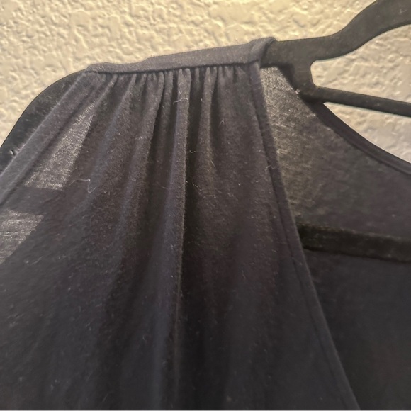 Velvet Classic Black Draped Open-Shoulder Top Size Small Made in USA Cotton - Picture 7 of 7
